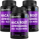 6-in-1 Organic Maca Root Ashwagandha Kapsule 1710mg s DHEA a Black Pepper Fruit Extract pre ženy a mužov - Black Maca Supplement for Stamina, Bone and Mood Suplement, 120ct (Pack of 3)