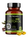 Dr. HERBALIST Castor Oil Capsules - 1600mg per Serving, 60 Count - Non-GMO, Fast-Absorbing, Vegetariánska, Cold-Pressed, a vysoká potencie - podporuje pokožku, vlasy, prírodné laxatíva a trávivé zdravie