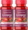 Puritan's Pride Premium Lycopene 40mg, Dietary Supplement for Prostate, Antioxidant, Heart Health, and Celková zdravotná podpora, 2 mesiace dodávky, 60 Rýchle vydanie Softgels, 2 balenie