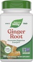Nature's Way Ginger Root, Promotes Digestive Comfort*, 1,100 mg Per 2-Capsule Serving, Non-GMO Project Verified, Vegan, 100 Capsules