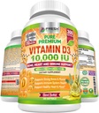 Čerstvá zdravotná starostlivosť Vitamín D3 10000 IU (250mcg) s extra panenským olivovým olejom - Imunitná podpora - 300 Softgels pre kĺby, kosti, svalovina a nálada zdravie - non-GMO vitamín D doplnok