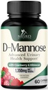 D- Mannose Supplement 1,350 mg with Cranberry & Hibiscus - Efektívne fast-Acting, Flush Nečistoty pre prírodný močový mechúr, močových ciest podpora zdravia, pre ženy a mužov, non-GMO, Vegan, 60 Kapsule