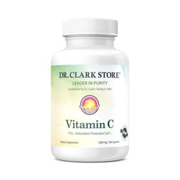 Dr Clark vitamín C doplnok 1000mg - lepok bez, Imunita podpora, Silný antioxidant, podporuje funkciu mozgu, podporuje tkanivo formácie a opravy, 100 želatíny kapsuly