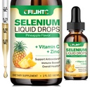 Tekuté kvapky selénu, 200 μg tekutého selénu s vitamínom C a zinkom, podpora imunitného systému, antioxidant a zdravie srdca, vysoká absorpcia, ananásová aróma, 2 Fl Oz