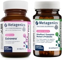 Metagenics HerWellness Estrovera (30 tabliet) a UltraFlora Kompletné dámske probiotiká (30 kapsúl) - Hormone-free Menopauza Podpora - Aids Tráviace zdravie