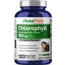 NusaPure Chlorofyl 200:1 extrakt, 150 mg ekvivalent k 30 000 mg na kapsulu 120 vegetariánskych kapslí (non-GMO, Vegan)
