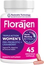 Florajen Ženské probiotické, Prebiotické, & brusnice doplnok pre vaginálne zdravie, Imunitná podpora, & Tráviace wellness - 30-Count