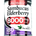 Lab - Elderberry - Sambucus Elderberry 8000 mg, 180 Kapsule - Elderberry Kapsule - Black Elderberry - Imunitná podpora Supplement- Vitamíny pre ženy a mužov, Ultra vysoká absorpcia