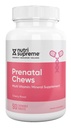 Nutri Supreme Prenatal Vitamín, Žuvacie prenatálne vitamíny pre ženy s 800 MCG folátu, Kompletné tehotenstvo Multivitamín so železom, Kosher, Cherry Flavor, 90 Počet