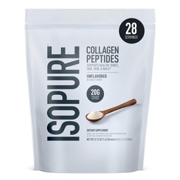 Isopure Collagen Peptides Powder, podporuje vlasy, nechty, koža a spoločné zdravie, s vitamínom C a biotín, Nepríchuťou, 20g kolagén Peptides per Serving, 1,42 Lb, 28 Servings (Backaging May Vary)