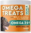 PAWFECTCHEW Omega 3 pre psy (60 žuvačky) - Aljašský lososový rybí olej Liečenie pre psy - Omega mastné kyseliny - Koža a kozí doplnok - Suchá svrbenie kože, Shedding & Alergy Relief