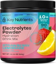 KĽÚČOVÉ NUTRIENTY Powder Electrolytes No Sugar - Juicy Strawberry Lemonade Electrolyte Powder - Hydratácia Powder - Bez kalórií, Gluten Free Keto Electrolytes Powder - 90 Servíry - Made in USA