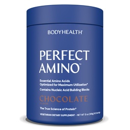 TeloHealth PerfectAmino Powder - BCAA a EAA Powder pre pre a po tréningu - Aminokyselinový nápoj pre mužov a ženy na podporu chudého svalstva a zotavenie - Čokoláda - 60 Serviv