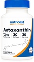 Nutricost Astaxantín 12mg, 30 Softgels - Non-GMO a Gluten Free