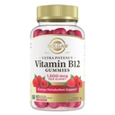 Solgar Metyl B12 Gummy pre dospelých 1,500mcg Ultra Potency Vitamín pre energiu a metabolizmus Podpora, Malinová príchuť, Vegan & Gluten-free Gummy pre ženy a mužov, 2 mesiace Supply, 60 Servings, 2g cukor