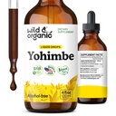 Wild & Organic Yohimbe Doplnky pre mužov a ženy - 5 mg Yohimbine extrakt Tinktúra - bez alkoholu Yohimbe Bark kvapky - Vegan, non-GMO a bez cukru - 4 fl oz