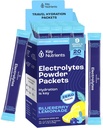KĽÚČOVÉ NUTRIENTY Multivitamínové elektrolyty Powder Pakety - Delicious Blueberry Lemonade 20 Balíčky hydratácie - Cestovná hydratačný prášok - Bez cukru, Bez kalórií, bez lepidla - Vyrobené v USA