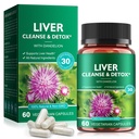 Pečeň Čistiť Detox a opravy - Zdravie Pečeň Podpora Bylinné doplnky s mliekom bodliak, Burdock, Turmerica Curcumin, púpava,a viac - 60 Vegan Tekutina Phyto-Caps