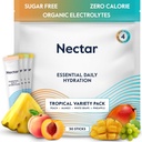 Nektárové hydratačné balíčky - Electrolytes prášok balíčky - bez cukru & 0 kalórií - organické ovocie Liquid Daily IV Electrolytes Powder for Dehydration Relief & Rehydration (Tropická rozmanitosť 30 Balenie)