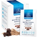 Equilife Daily Nutritional Support, All-in-One Multivitamínová náhrada, Čistá čokoládová chuť, 15G rastlinný proteín, podporuje celkový wellness vrátane energie, trávenie, & koža, 14 paketov