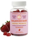 Cheeky Bonsai, Vaginal Probiotické Gummy pre ženy - Vyvážené pH, zdravý zápach a Flora Support - 5 miliárd CFU - Šťavnatá jahodová aróma, 60 grófov