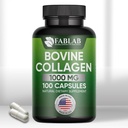 FabLab Bovine Collagen Type I Supplement - Nutritional Supplement for Joint, Nerve & Bone Support - Non-GMO, Anti-Aging Dietary Product with Hydrolyzed Peptides - 100 Kapsule