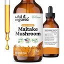 Wild & Organic Maitake Mušroom Tinture - Immune Support Supplement - Liquid Maitake Mušroom Extract - Vegan, Cukor a kvapky bez alkoholu - 4 fl oz