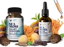 Mozog Superfoods Bundle - Organické mora Moss & Smart Šrooms, Kapsule a kvapalné kvapky Bundle, Organické Írske Seamos a 7 Adaptogénne doplnky pre pamäť a zameranie. Tekuté kvapky v čokoládovej chuti