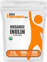 BulkSupplementments.com Organic Inulin Powder - Inulin Supplement, Rozpustné vlákna Powder - Vegan & Gluten Free - 2,5 g naserving, 500g (1,1 lbs) (Pack of 1)