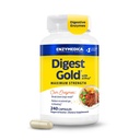 Enzymedica Digest Gold + ATPro, Maximum Strength Enzyme Formula, Prevents Bloating and Gas, 14 Key Enzymes Including Amyláza, Proteáza, Lipáza a Laktáza, 240 Kapsule