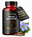 Bacopa, Organic Brain Booster, Nootropic Brain Supplement, Bacopa Monnieri/Brahmi, pre Mental Sharpness, Focus, Memory, and Cognitive Wellness, 120 Kapsule 500mg, 2 mesiace Zásoba