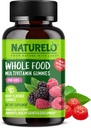 NATURELO Celopotravinové vitamínové guličky pre deti - Žuvateľný Gumový multivitamín pre deti - Non-GMO - s vitamínmi a minerálmi - 90 Vegánskych guličiek