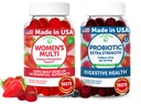 Lunakai USA Made Womens Multivitamín & Probiotic Gummies Bundle 