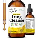 Wild & Organic Lung Cleans Tinture - Mullein Leaf Extract for Lungs - Bylinné detox doplnky - Vegan, cukor a alkohol-bez Mullein kvapky - 2 fl oz