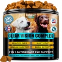 Očné vitamíny pre psy - pes vision doplnok pre Tear Stains, pes starostlivosť o oči, Imunitná podpora - vitamín С, karot, rybí olej, lutein - 180 mäkké žuvačky s kačacie príchuť - pre všetky plemená a vek