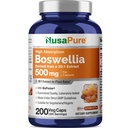 NusaPure Boswellia Serrata 10 000 mg Per Veggie Caps 200 gróf (pred 20:1, Non-GMO, Vegan, Bioperine) Ayurvedic Herb: Indian Olibanum, Frankincense