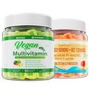 NEVISS Vitamín D3 5000IU + K2 (MK-7) 120mcg s vegánskym multivitamínom pre ženy so železom, vitamín B12, A, D3, K2, Algae Omega 3, horčík, zinok