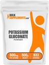 BulkSupplementments.com Draselné Glukonát prášok - pre hydratáciu podporu, Minerálne doplnky, Draslík 99mg - bezlepok, 600mg na obsluhu, 500g (1,1 lbs) (Pack of 1)