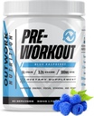 Outwork Nutrition Preworkout pre mužov a ženy - Nootropic Pre Cvičenie bez kreatínu, Powder pre-Workout s Taurine Rhodiola Citruline Malate Beta Alanyne Caffeine (Modrá malina)