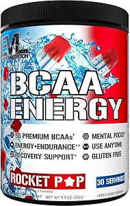 EVL BCAA Aminokyseliny Powder - BCAA Energy pre cvičenie prášok pre svalovú rekonvalescenciu Sean rast a vytrvalosť - Rehydratačné Post Cvičenie Recovery Nápoj s prírodným kofeínom - Raketa Pop