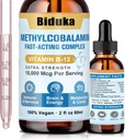 10 000 μg Vitamín B12 Sublingválne kvapalné kvapky, unikátna formula s D3, B9 (kyselina listová), vápnik, podporná energia, srdce, nálada, mozog, imunitný systém, vegetariánska, non-GMO a bez lepidla