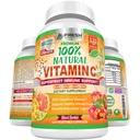 Fresh Healthcare 100% prírodný vitamín C - 500 mg z Rose HIPS, Acerola Cherry & Camu Camu - vysoká absorpčná imunitná podpora, koža, kĺb a kolagén Booster s Citrus Biflavonoidy - 120 Kapsule