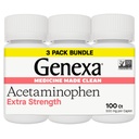 Genexa Clean Acetaminophen 500mg Extra sila, Farbivá bez bolesti Reliever Horúčka Redukcia, 0% Umelé aditíva, Bolesť Medicína pre dospelých, Relives Bolesť hlavy, Bolesť chrbta, Menej závažná artritída Bolesť, 300 tabliet