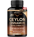 Ceylon škoricové kapsule - Extra sila - Podpora energie, srdca a metabolizmu - pre mužov a ženy - Pure Natural Extract 20:1 Supplement - Made in USA - GMO & Gluten Free, 120 Kapsule, 4 mesiace Zásoba