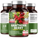N1N Premium Hawthorn Berry Kapsule [Max sila, 2660mg] Všetky prírodné Hawthorn extrakt doplnok k podpore imunity, 120 Caps