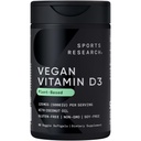 Športový výskum Vegan Vitamín D3 5000IU (125 mcg) s kokosovým olejom 100% Rastlinný vitamín D pre kosti, Joint & Immune Support 