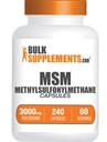 BulkSupplements.com MSM Kapsule - Methylsulfonylmetán, MSM 3000mg - Joint Supplements, Gluten Free, 4 Capsules per Serving, 240 Count (Pack of 1)