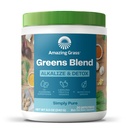 Amazing Grass Greens Blend Alkalize & Detox: Smoothie Mix, Očistite Super Greens & Repee Root prášok, Tráviace enzýmy, Prebiotiká a probiotiká, 30 Servings (Packaging May Vary)