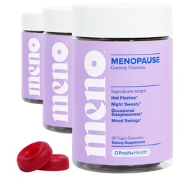 O Positiv MENO Gumies for Menopause, 30 Servírovanie (Pack of 3) - Hormon-free Doplnky pre ženy s čiernym Cohosh & Ashwagandha KSM-66 - Pomáha Alleviate horúce záblesky, nočné potenie, & Mood Swings