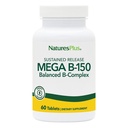 Príroda Plus Mega B150 Complex, Trvalé uvoľnenie - 60 Vegetariánske tablety - Maximum Potency B Complex Vitamín Supplement - Gluten-free - 60 Servisov